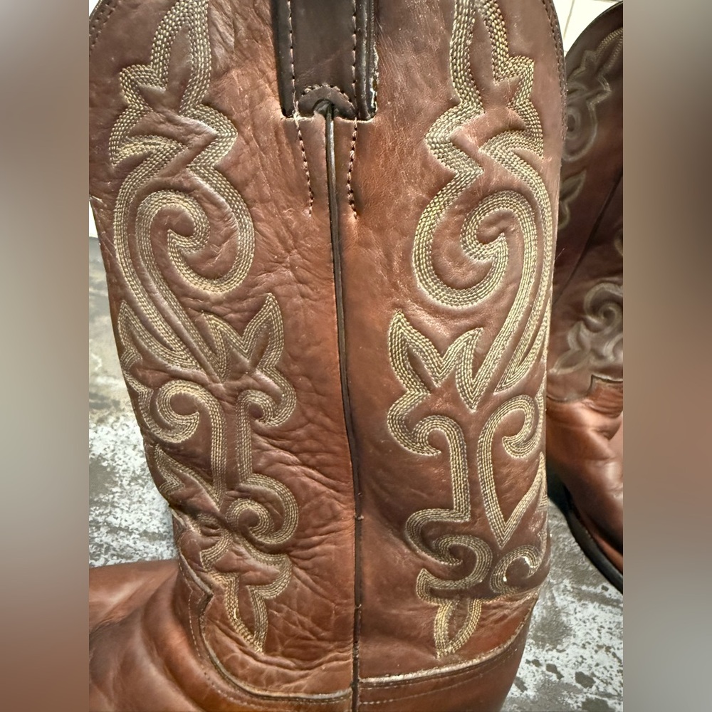 Vintage Justin 2252 Men’s Leather Cowboy Boots.  Made in USA.  Sz 11.5D, EUC - Picture 7 of 9